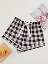 Women's Pajama Shorts Plaid PJ Bottoms Shorts Sleepwear Cute Sleep Pants Sai Feel